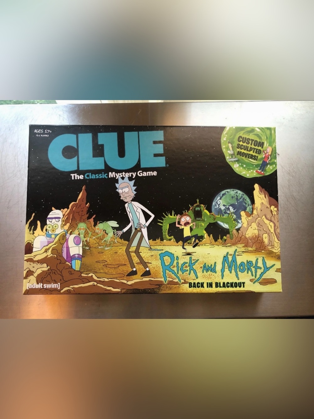 Clue Classic Mystery Board Game Rick & Morty Back In Blackout Edition USAopoly